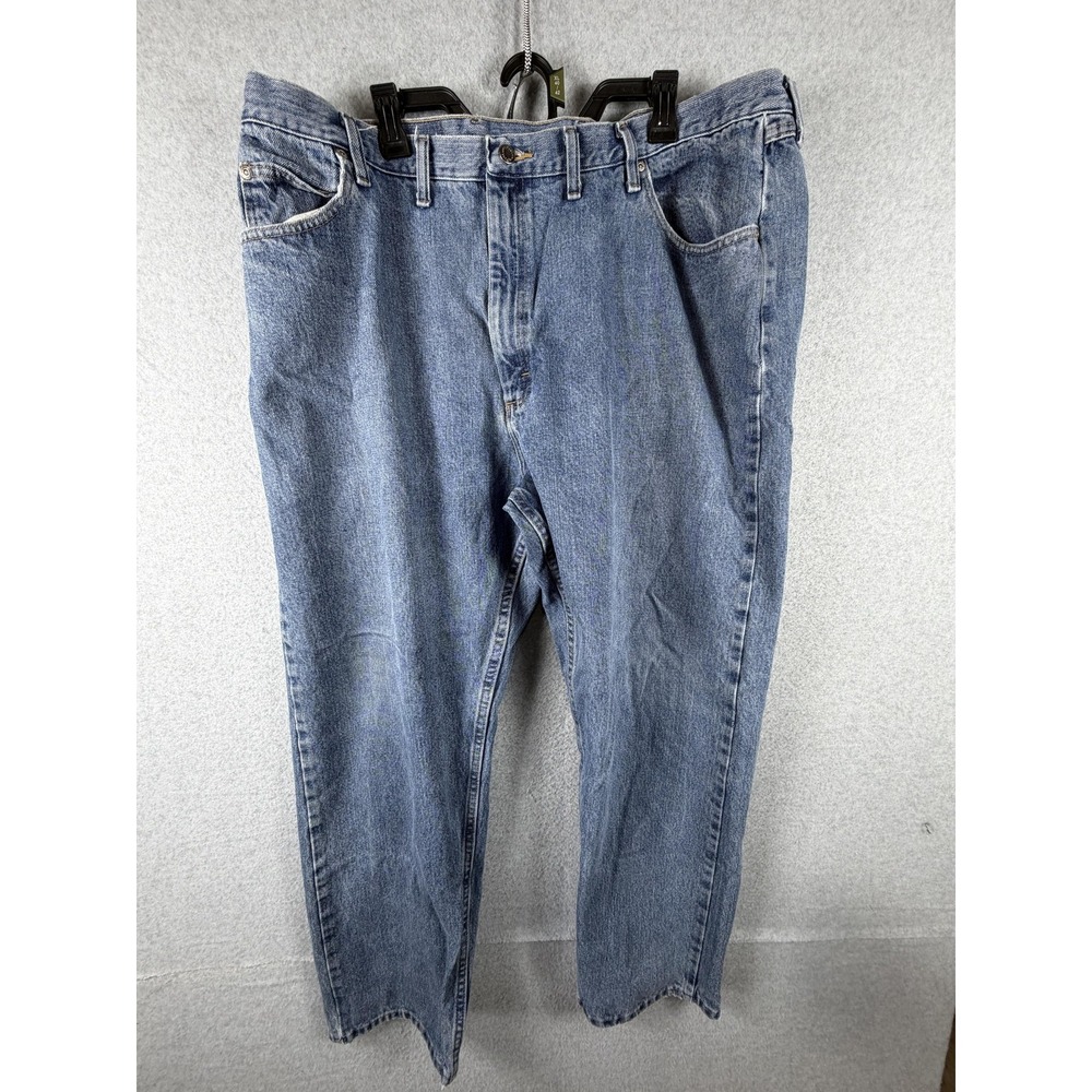 Wrangler Jeans Mens 44x32 Blue Denim Relaxed‎ Fit Straight Leg Zip Fly 97601VR